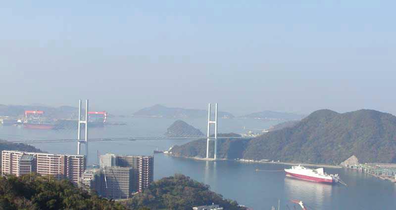 長崎港の風景・女神大橋