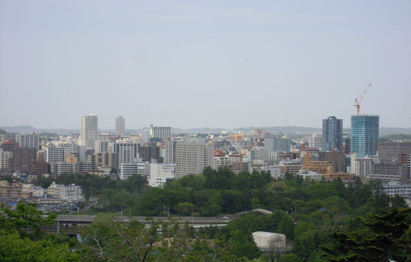 青葉城からの眺望「パークタワー台原」