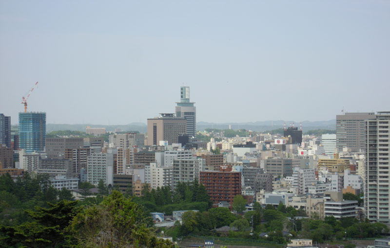 仙台城跡からの眺望「宮城県庁舎」