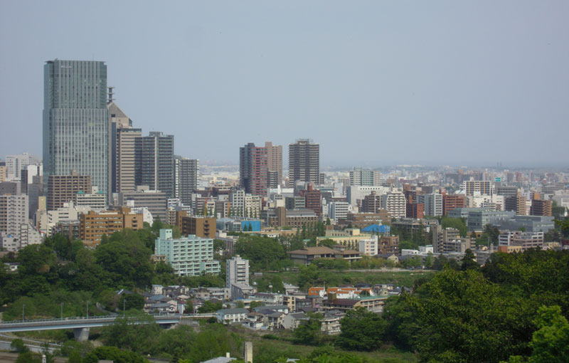 青葉城跡からの眺望「シティタワー仙台五橋」